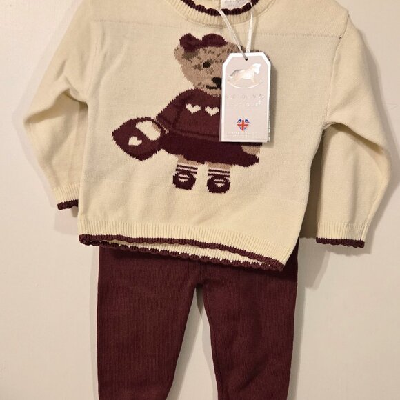 Rock-a-bye baby 2 pc bear knit set 0-3m and 6-9m Viral - Picture 2 of 6
